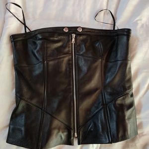 2003 Spring Rare Leather Bustier LAUNDRY